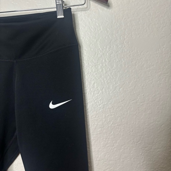 Nike Team One 7/8 Tight Black Leggings High Rise Mesh Ankle Size XS - Picture 3 of 8